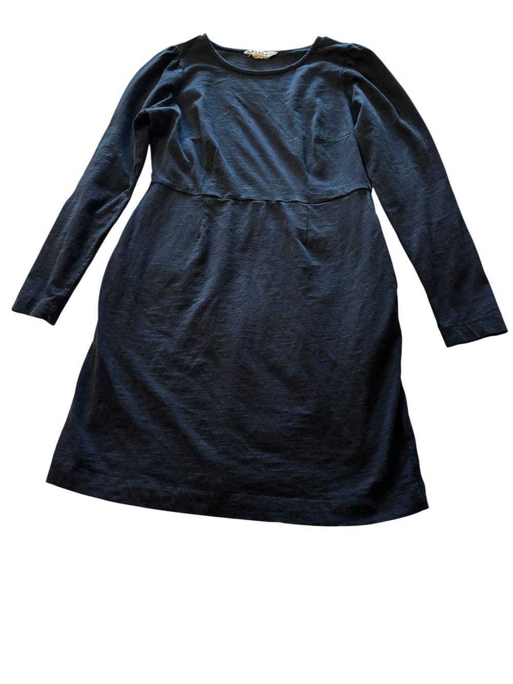Boden Black Long Sleeve Fit-and-Flare Dress